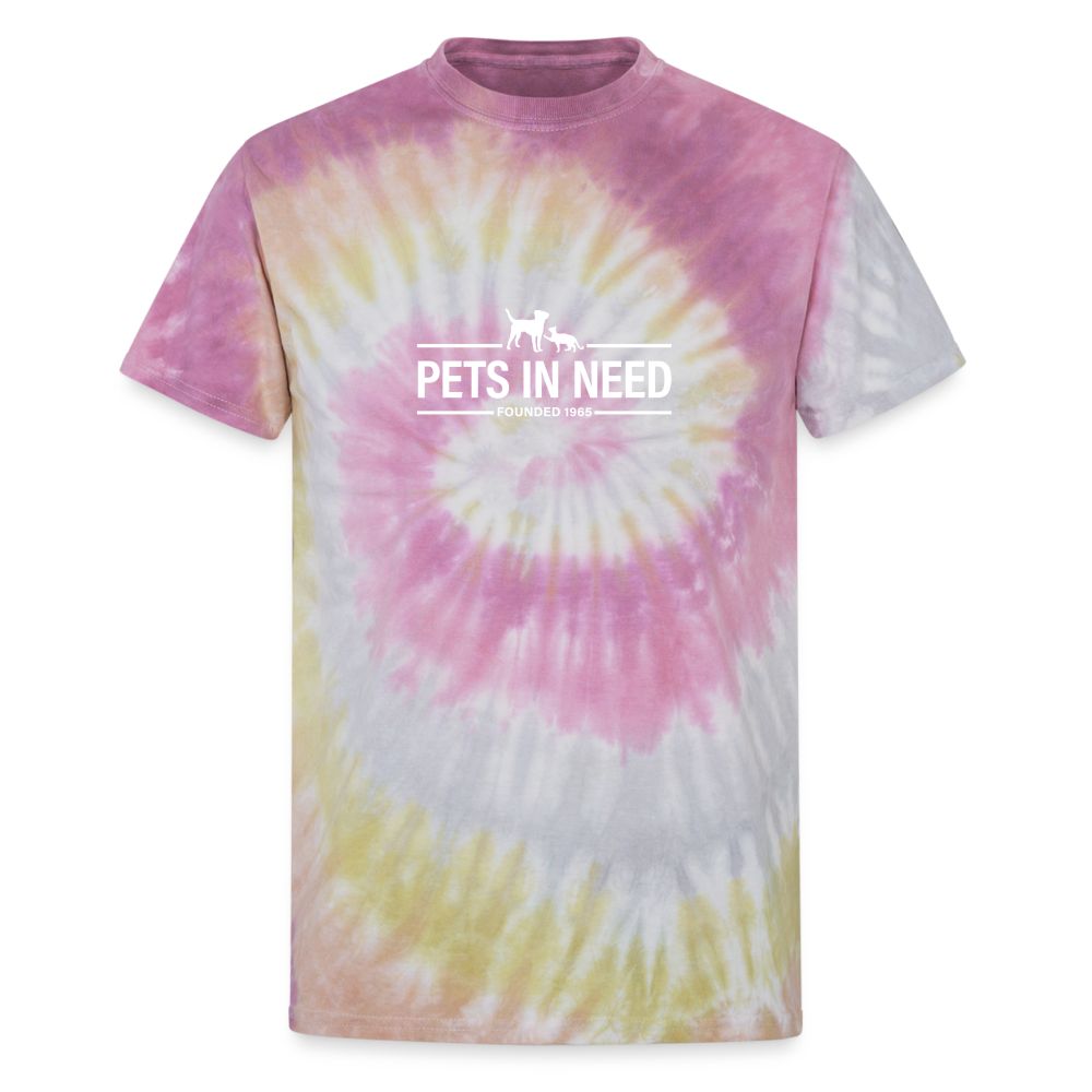 Pets In Need Logo Tie Dye T-Shirt - Desert Rose