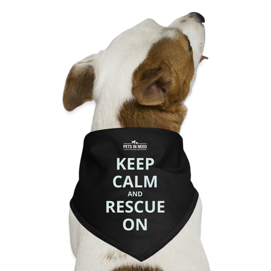 Keep Calm And Rescue On Pet Bandana - black