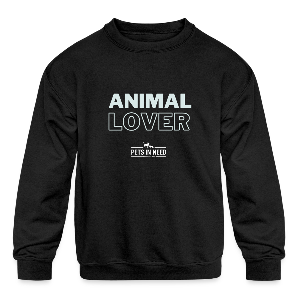 Animal Lover Kid's Crewneck - black