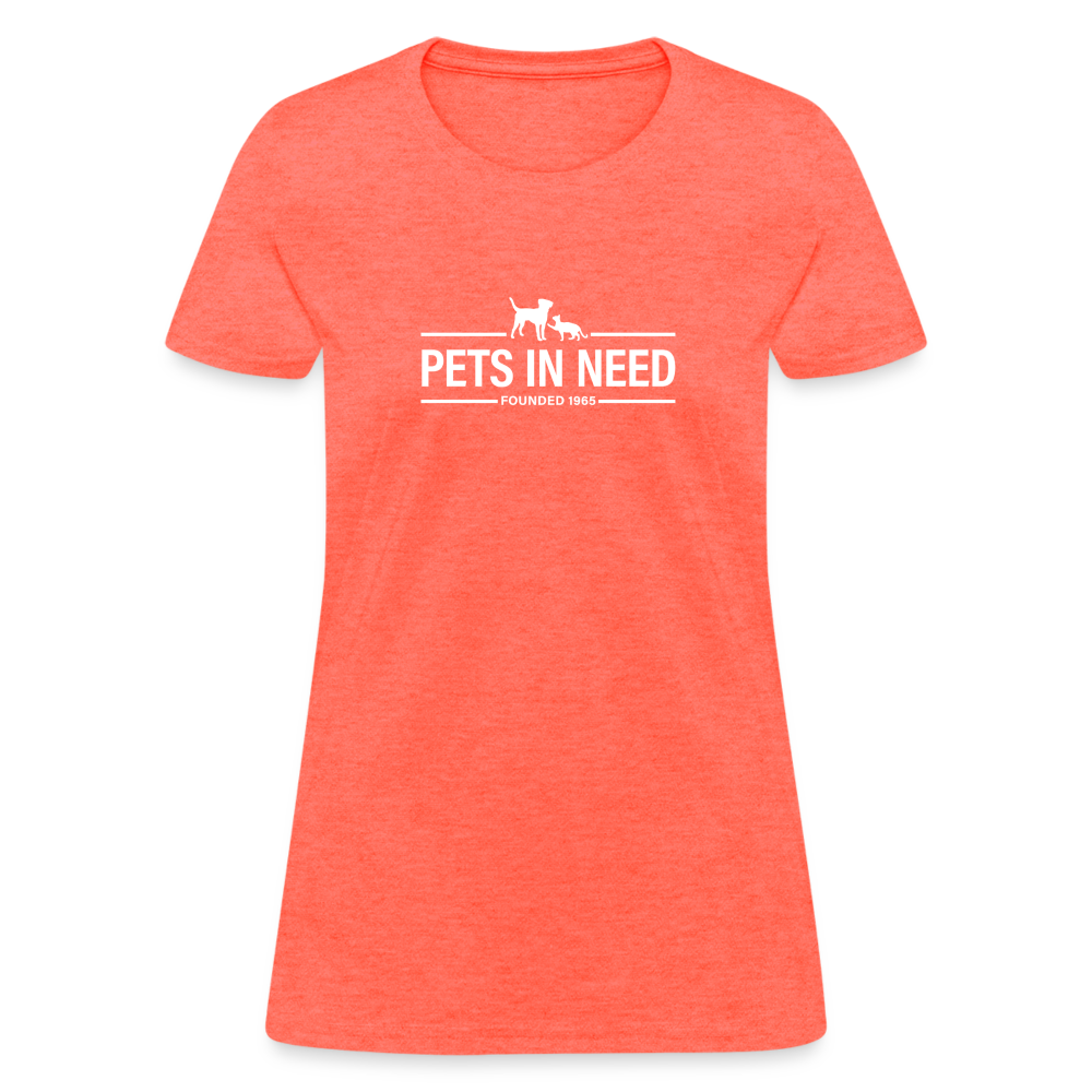 Pets In Need Logo Women's T-Shirt - heather coral