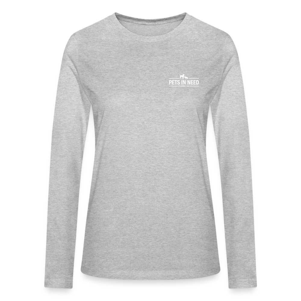 Pets In Need Logo Women's Long Sleeve T-Shirt - heather gray