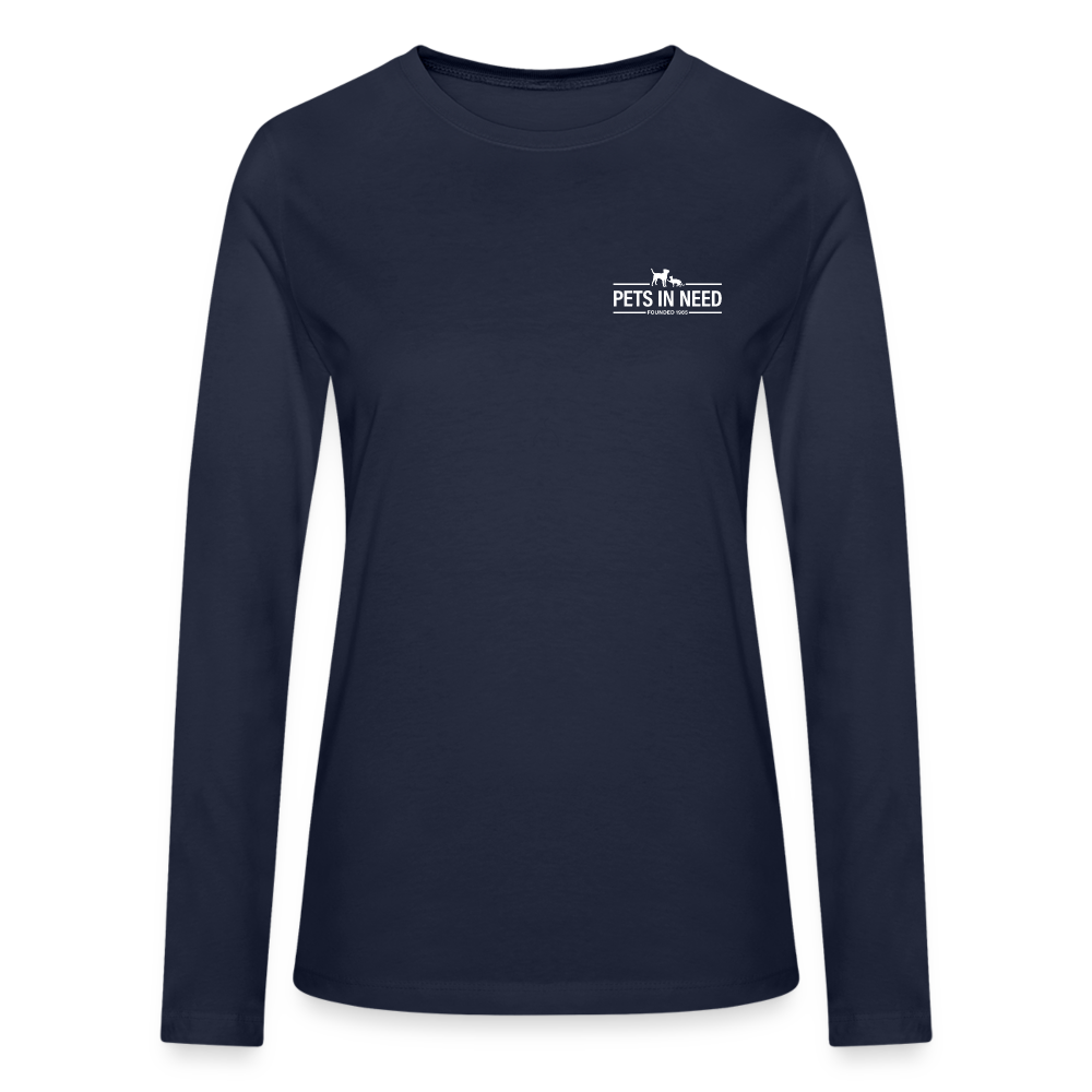 Pets In Need Logo Women's Long Sleeve T-Shirt - navy