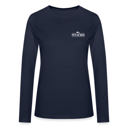 Pets In Need Logo Women's Long Sleeve T-Shirt - navy