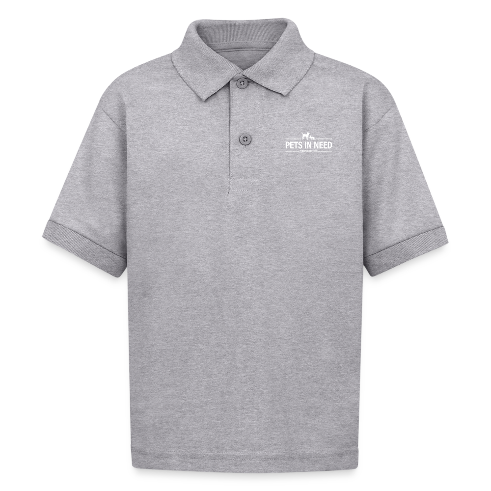 Pets In Need Kid's Jersey Polo - heather gray