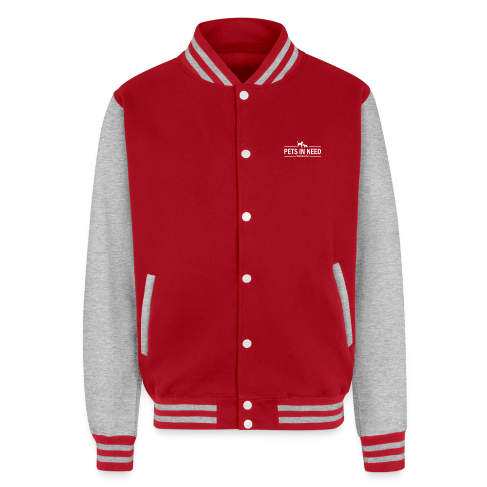 Pets In Need Letterman Jacket - red/heather grey