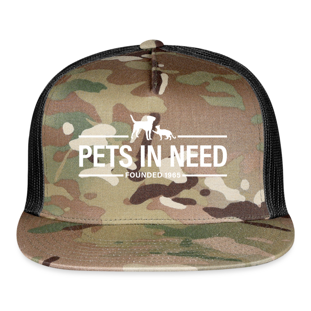 Pets In Need Logo Trucker Hat - MultiCam\black