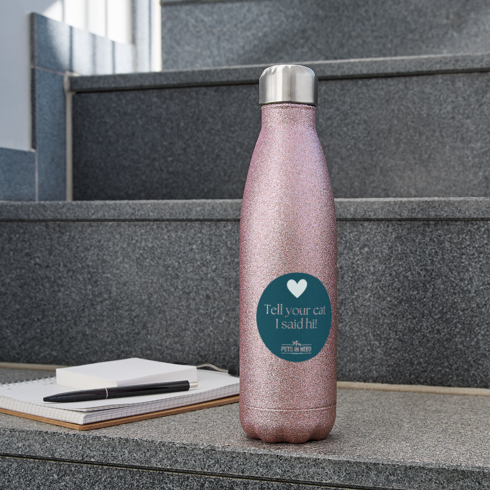 Insulated Stainless Steel Water Bottle - pink glitter