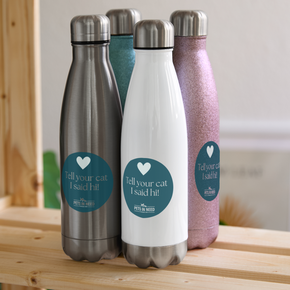 Insulated Stainless Steel Water Bottle - turquoise glitter