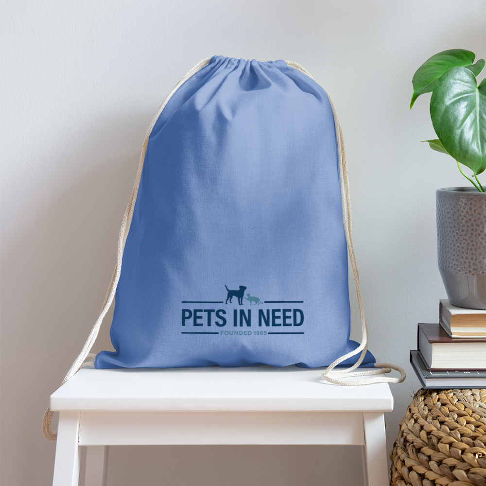 Pets In Need Logo Drawstring Bag - carolina blue