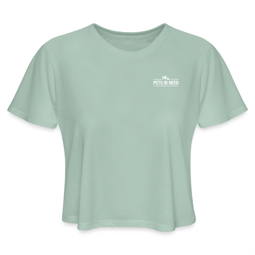 Women's Cropped T-Shirt - dusty mint blue