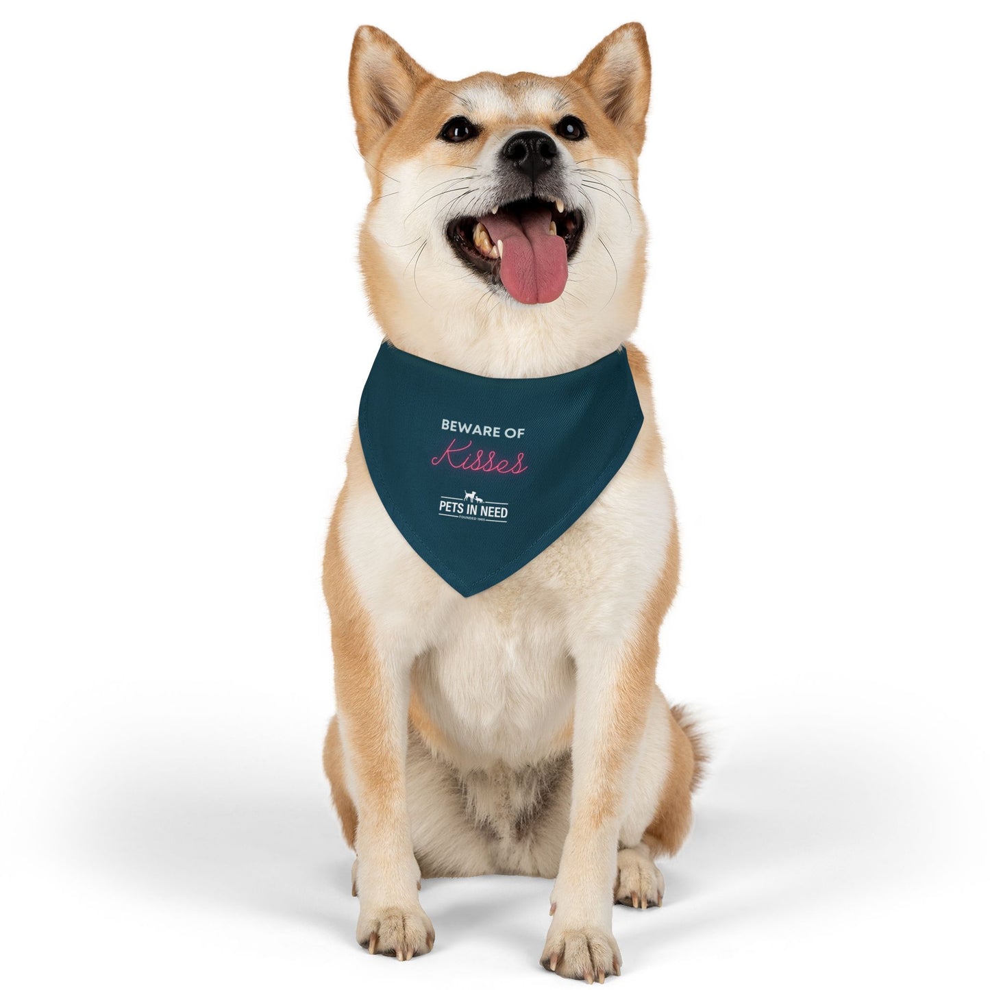 Beware of Kisses Pet Bandana Collar