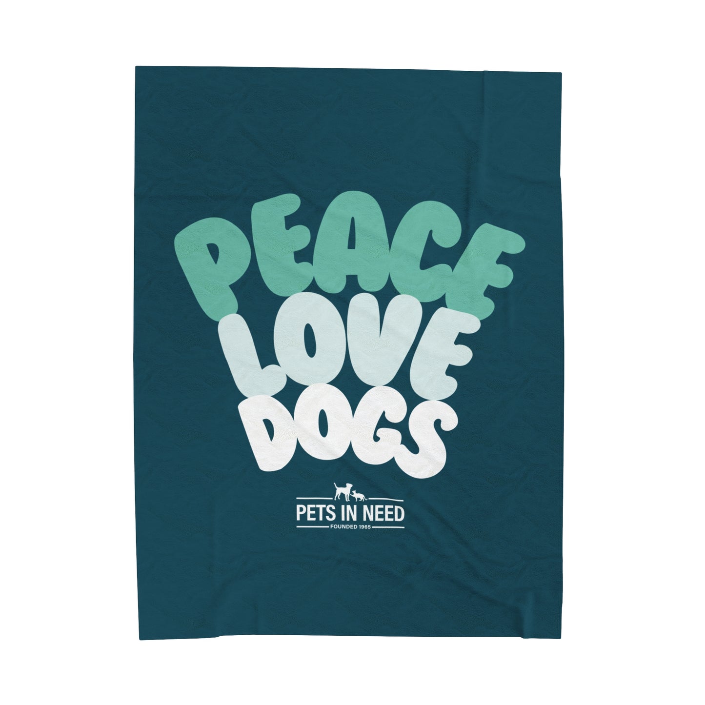 Peace Love Dogs Velveteen Plush Blanket
