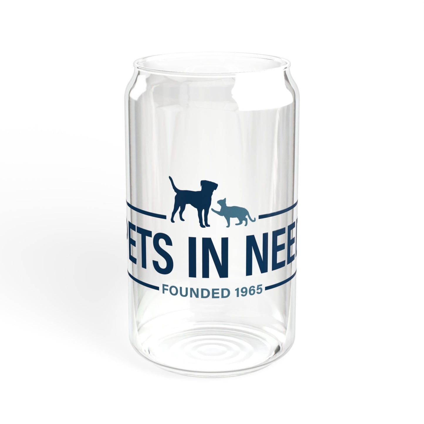 16oz Sipper Glass with Pets In Need Design - Eco-Friendly Drinkware for Animal Lovers