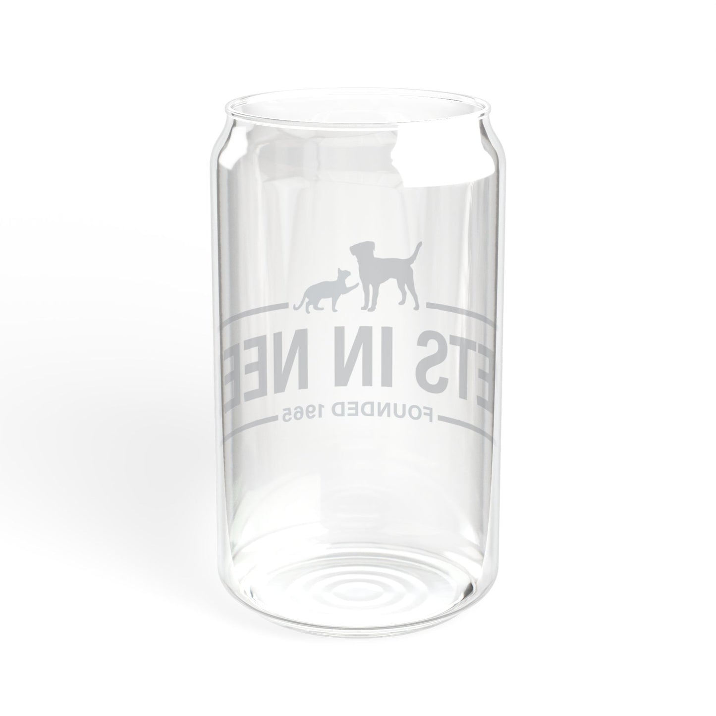 16oz Sipper Glass with Pets In Need Design - Eco-Friendly Drinkware for Animal Lovers