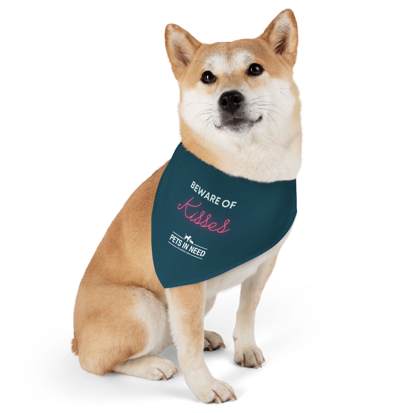 Beware of Kisses Pet Bandana Collar